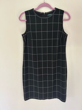 Ralph Lauren Black Dress with White Windowpane Grid
